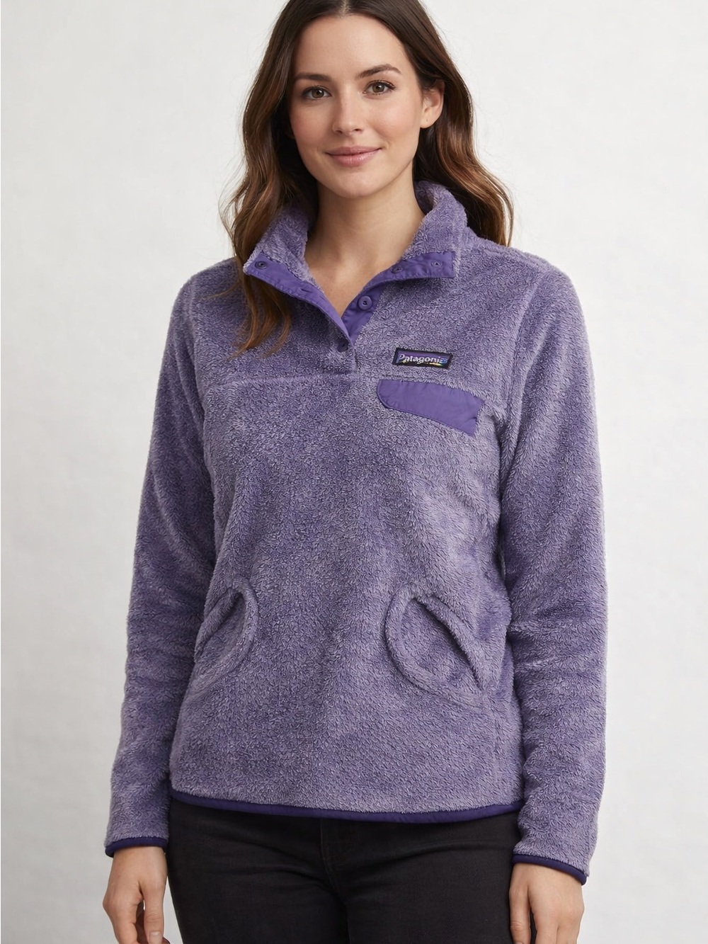 Patagonia‎ Re-Tool Women's Size S Purple Pullover Snap Jacket Pockets